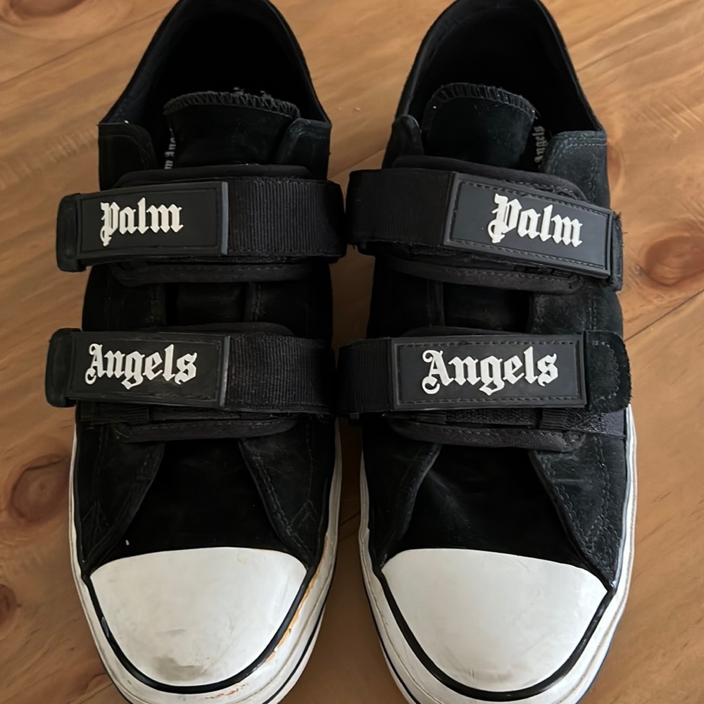 Palm Angels Logo Print Touch Strap Sneakers Size 10.5